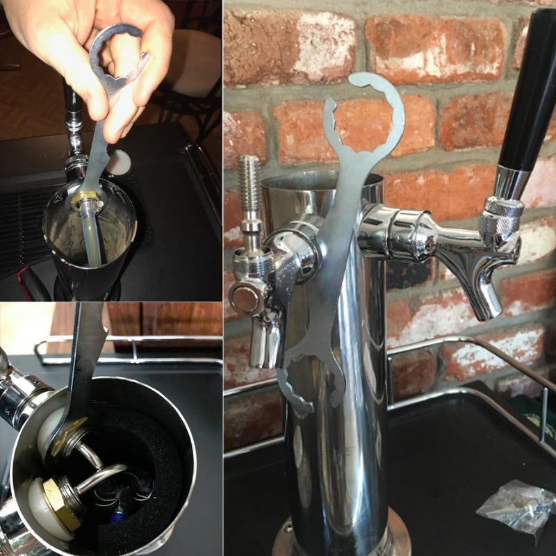 Wrewing Faucet Wrench, Multifunctional Spanner Wrench for Tap Beer Tower Coupler Kegerator - Image 2